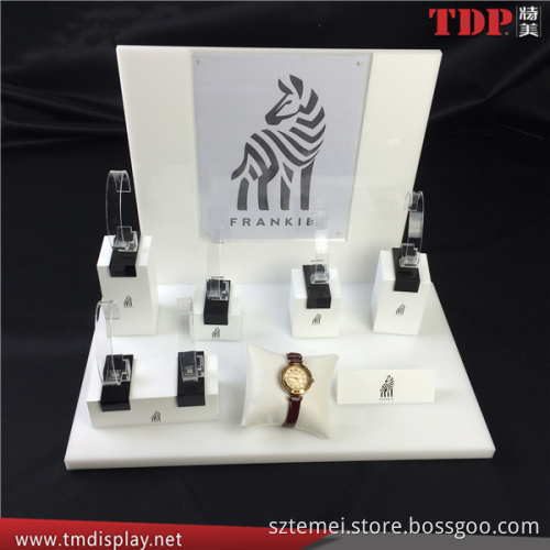 wholesale customized white countertop holder acrylic watch display stand